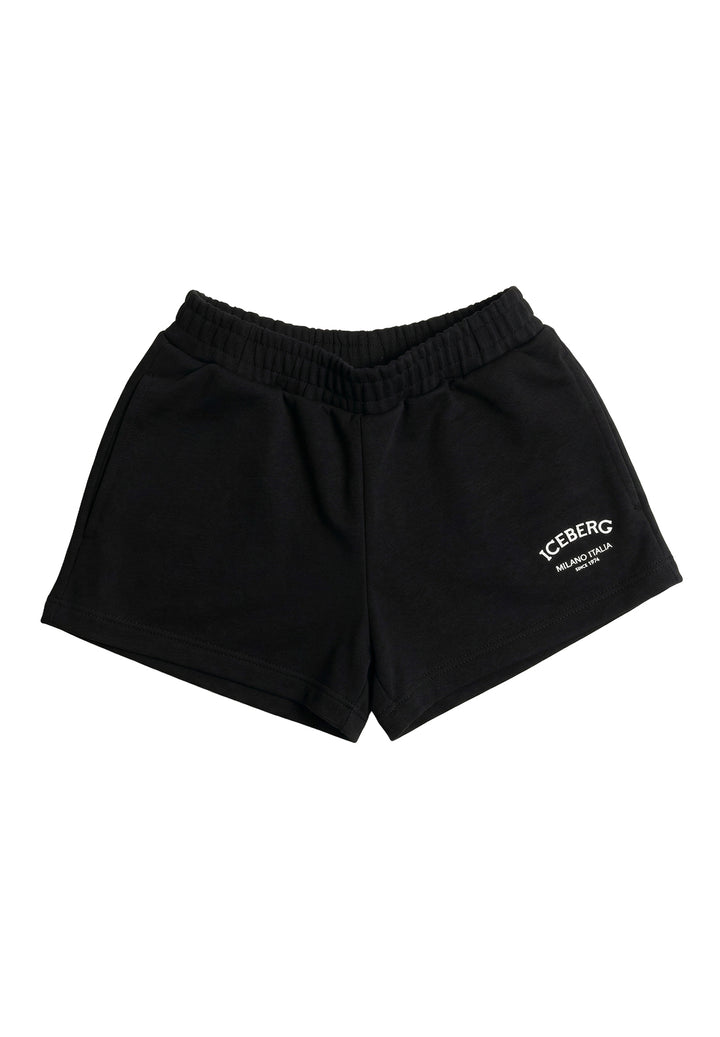 Short felpa nero per bambina