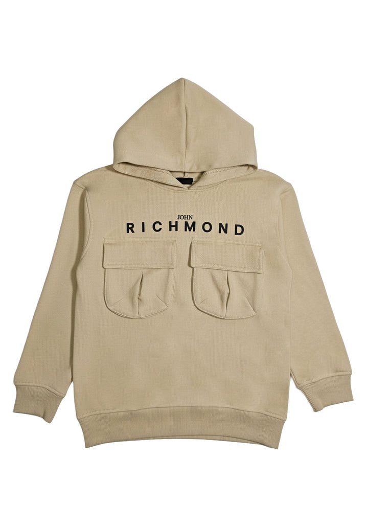 Felpa cappuccio beige per bambino
