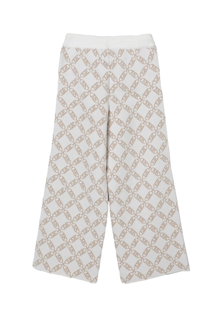 Pantalone in maglia crema per bambina