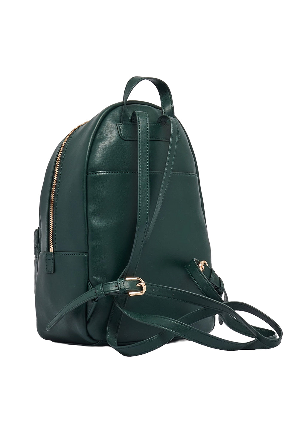 Green eco-leather backpack for girls