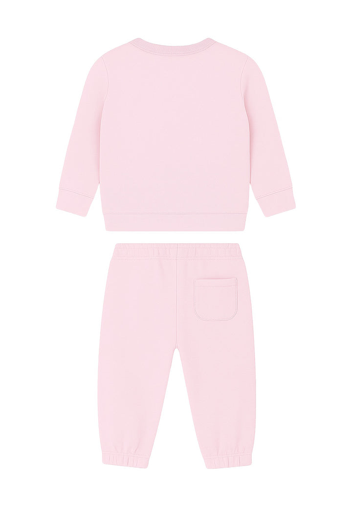 Completo felpa + gilet rosa per bambina