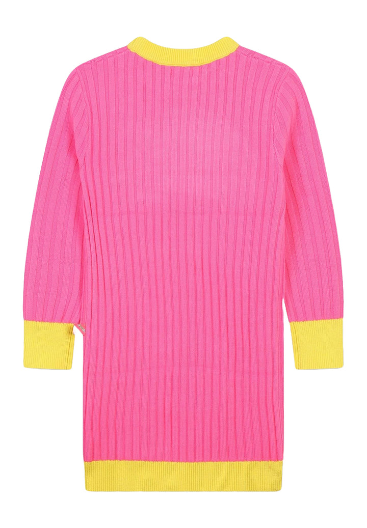 Fuchsia knitted dress for girls