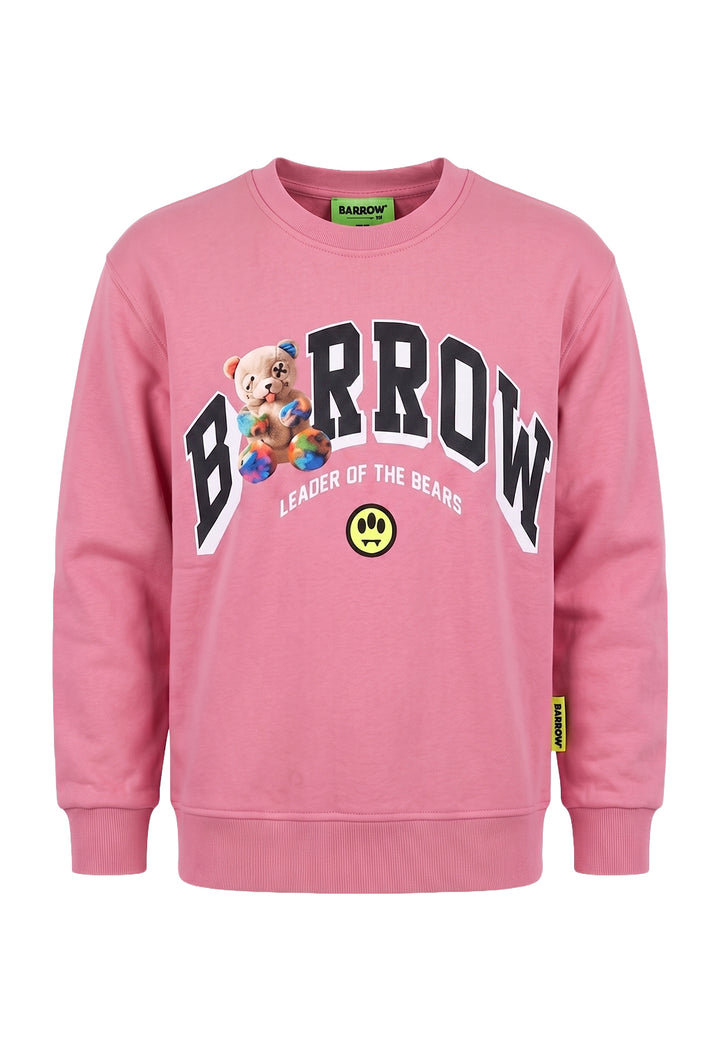 Felpa girocollo rosa per bambina