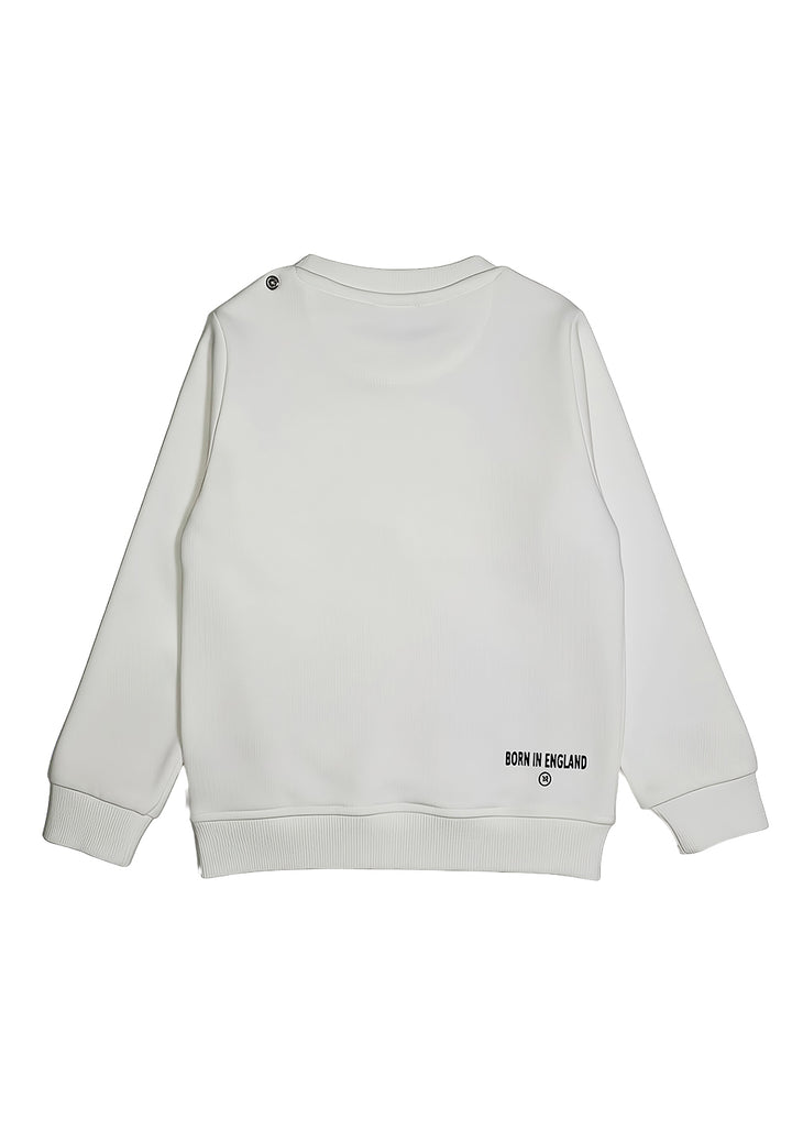 Felpa girocollo bianca per neonato