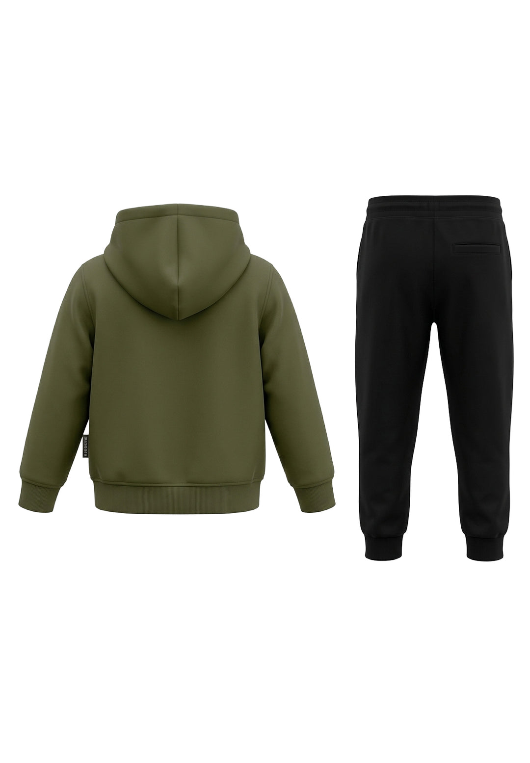 Completo felpa verde-nero per bambino