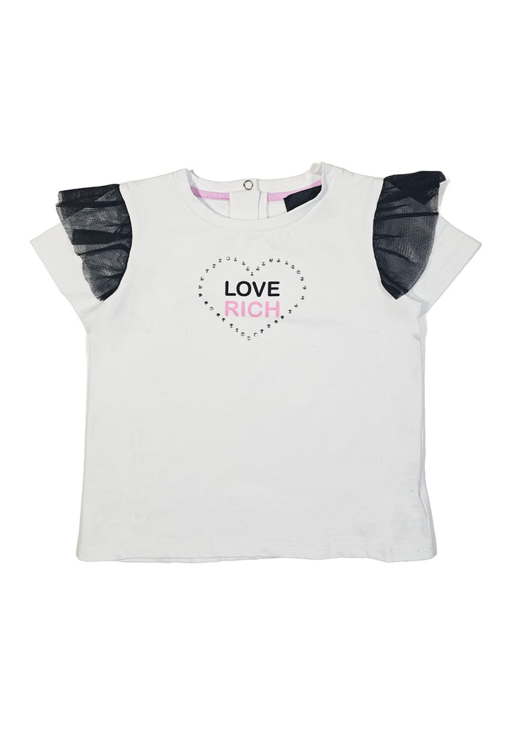 T-shirt bianco-nero per neonata