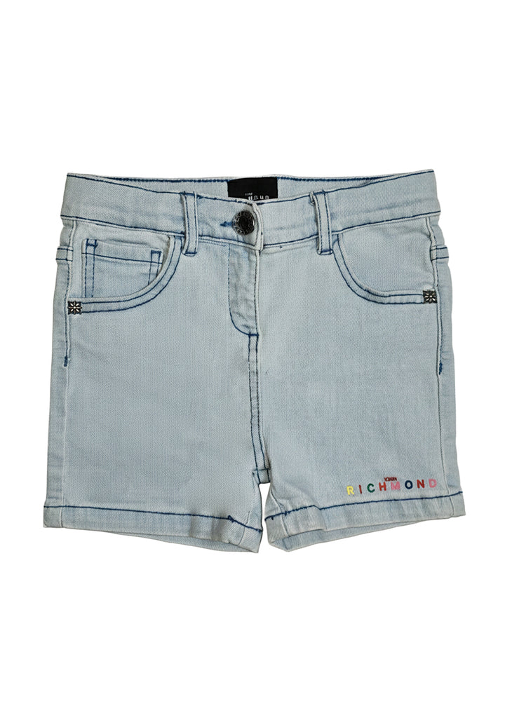 Short blu denim per neonata