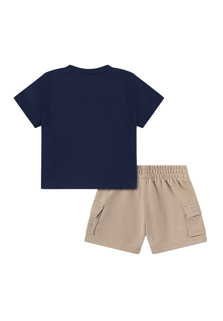 Completo blu-beige per bambino