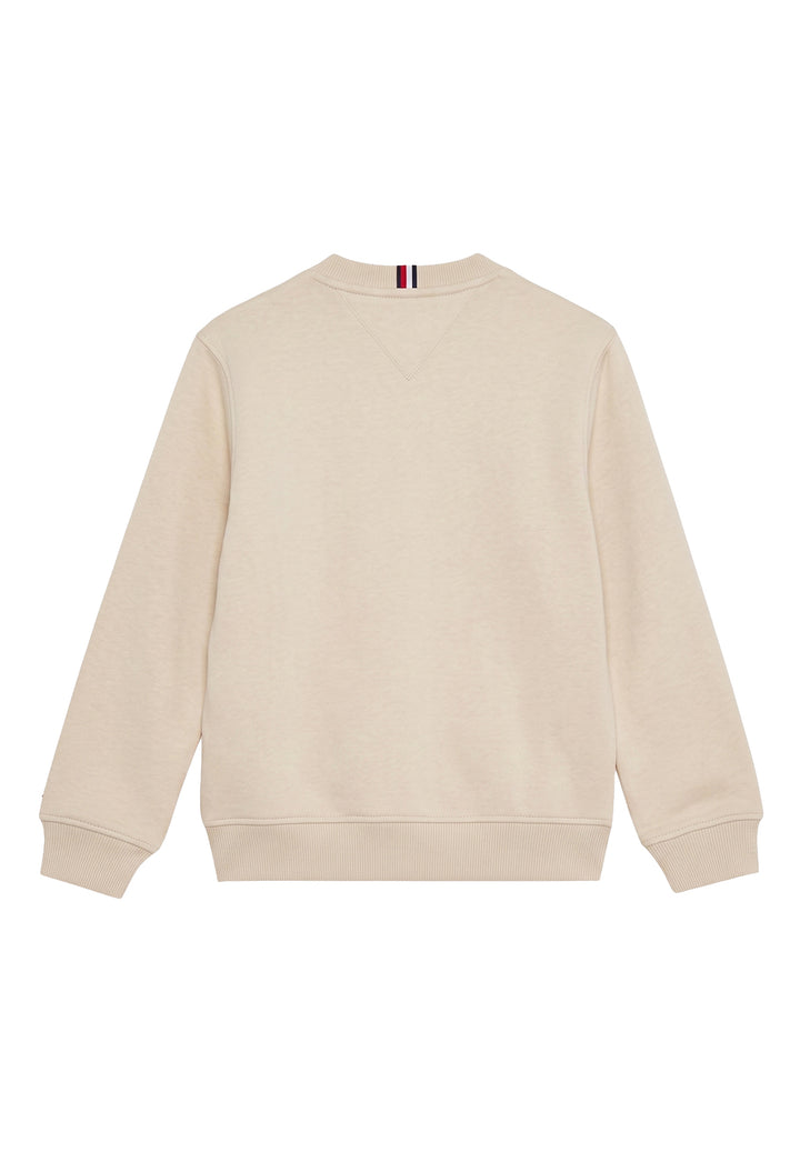 Felpa girocollo beige per bambino