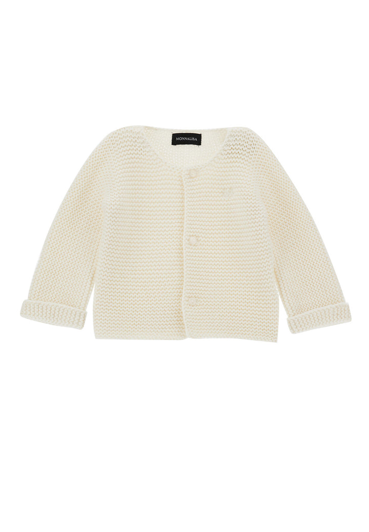 Cremefarbene Strickjacke für Baby-Mädchen