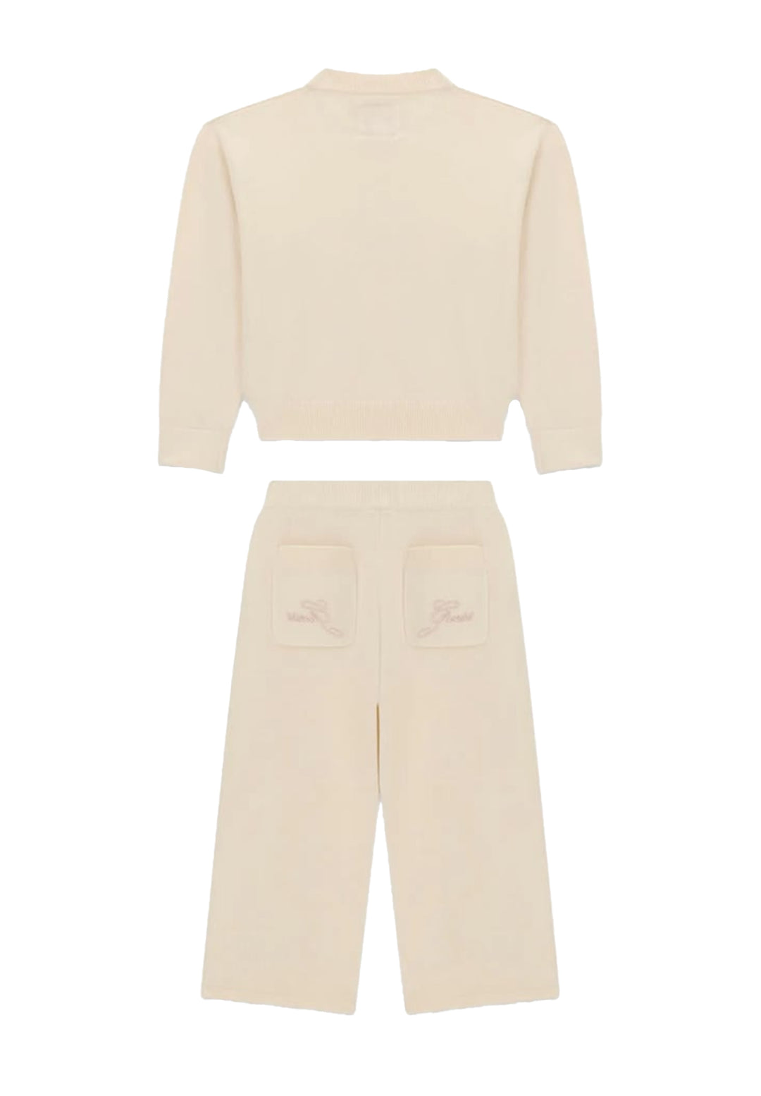 Completo in maglia beige per bambina