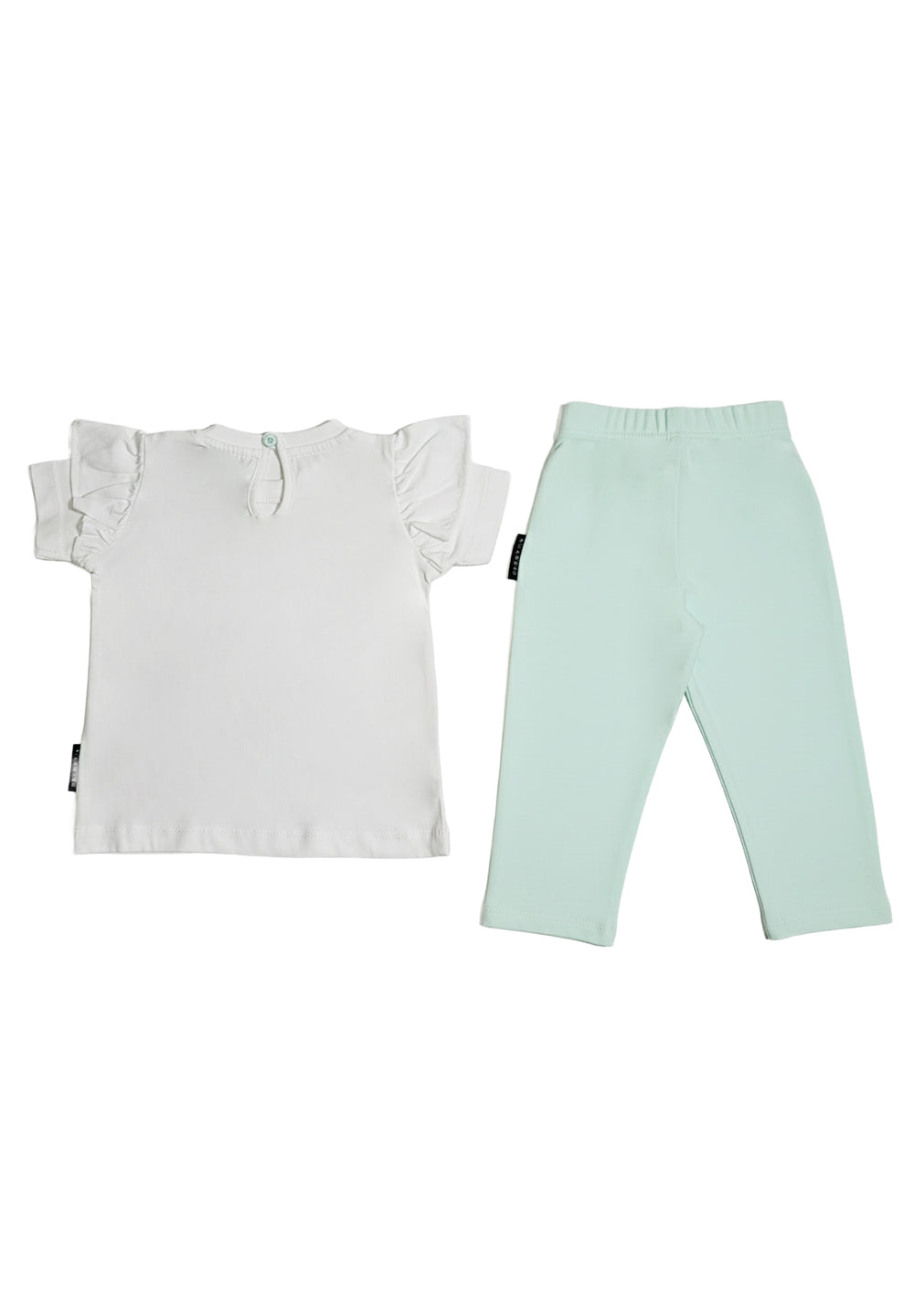 Completo bianco-verde per neonata