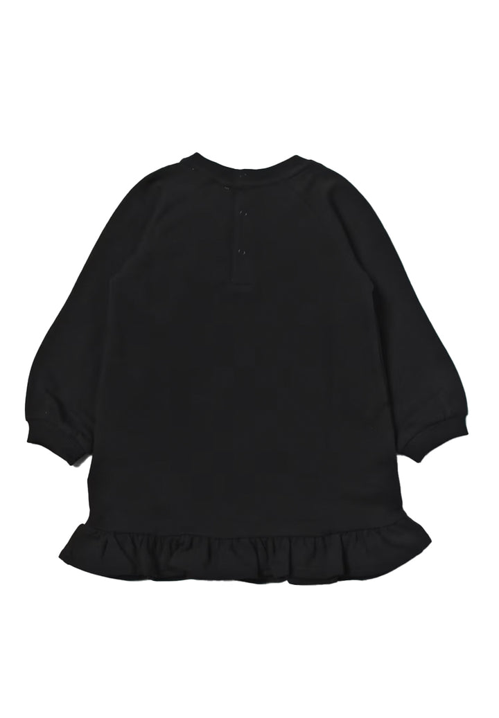 Black sweatshirt dress for baby girls