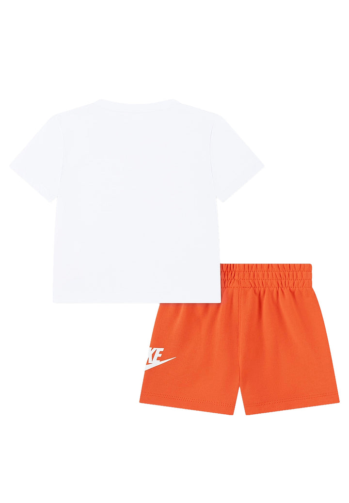 Completo bianco-arancione per bambino