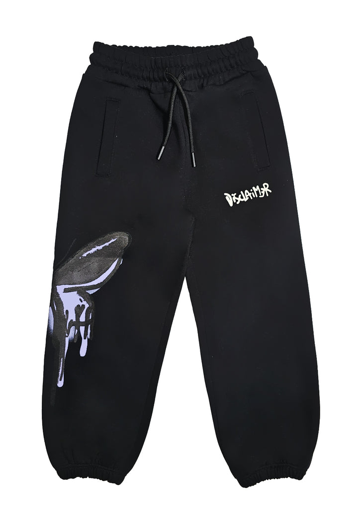 Pantalone felpa nero per bambina