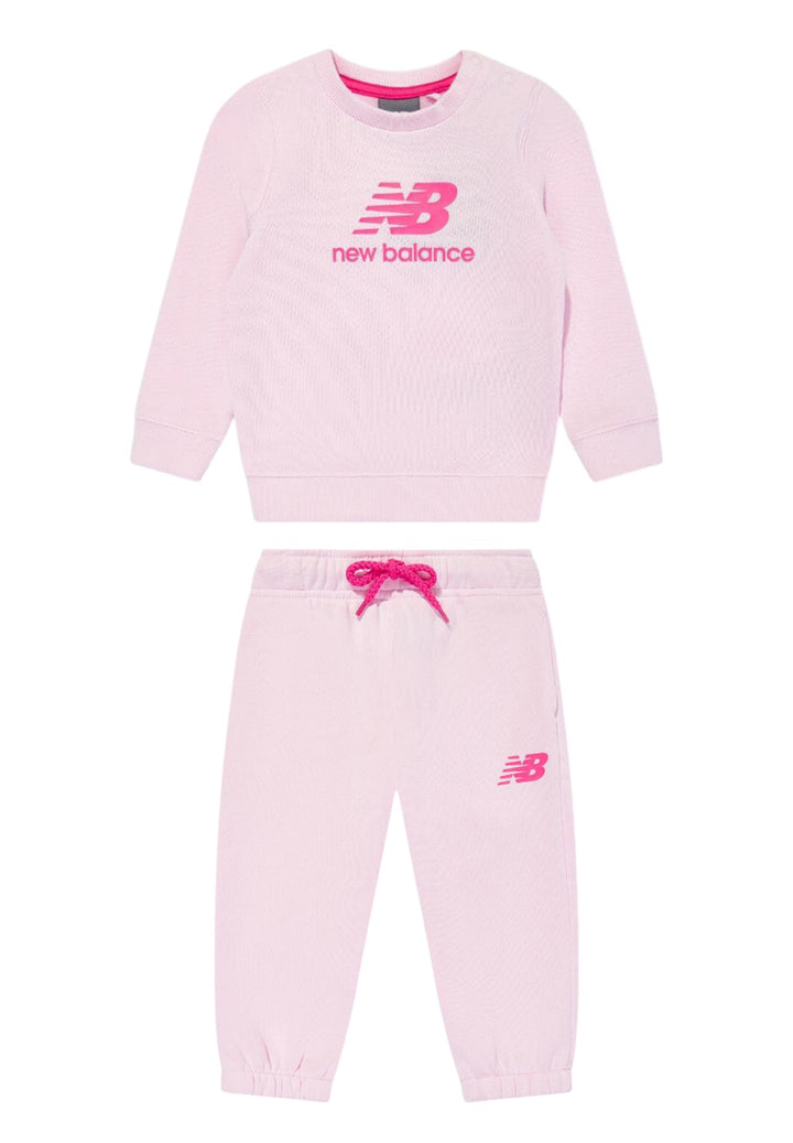 Completo felpa + gilet rosa per bambina