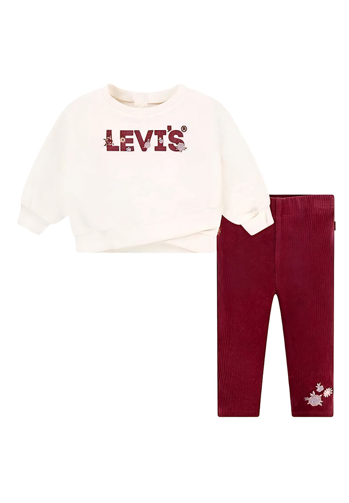 Creme-fuchsia Set für Neugeborene Mädchen