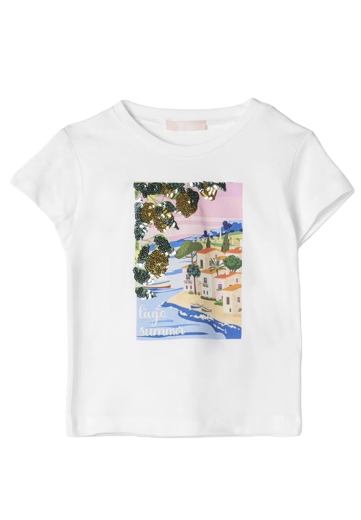 T-shirt bianca per bambina