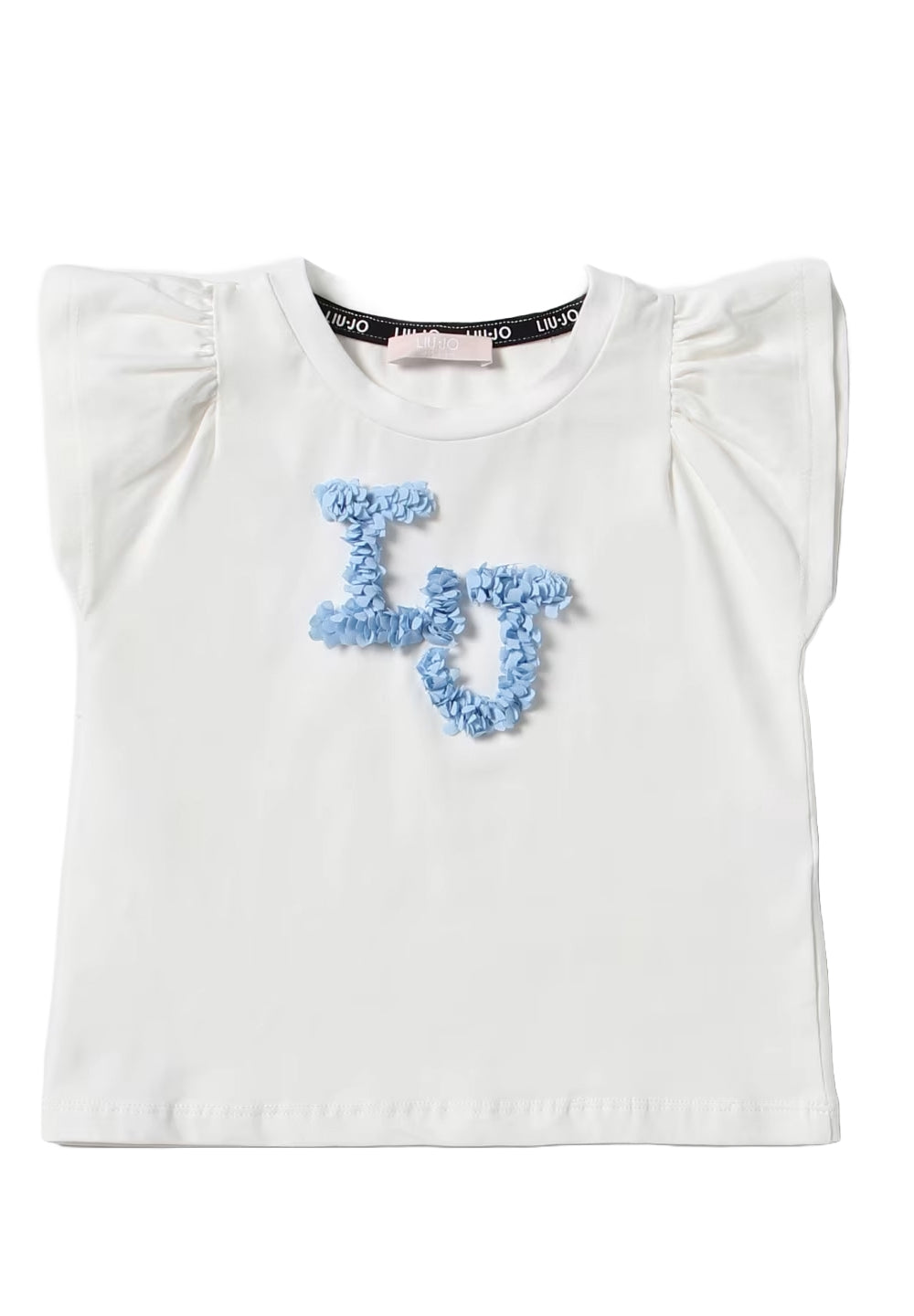 T-shirt bianca-azzurra per neonata - Primamoda kids