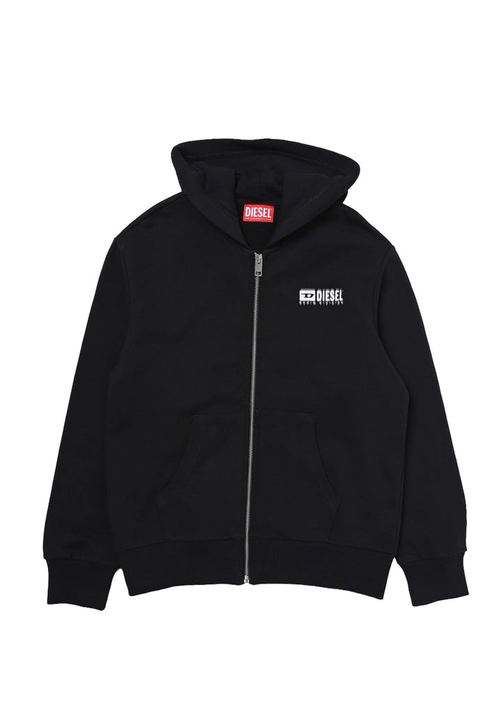 Felpa zip nera per bambino