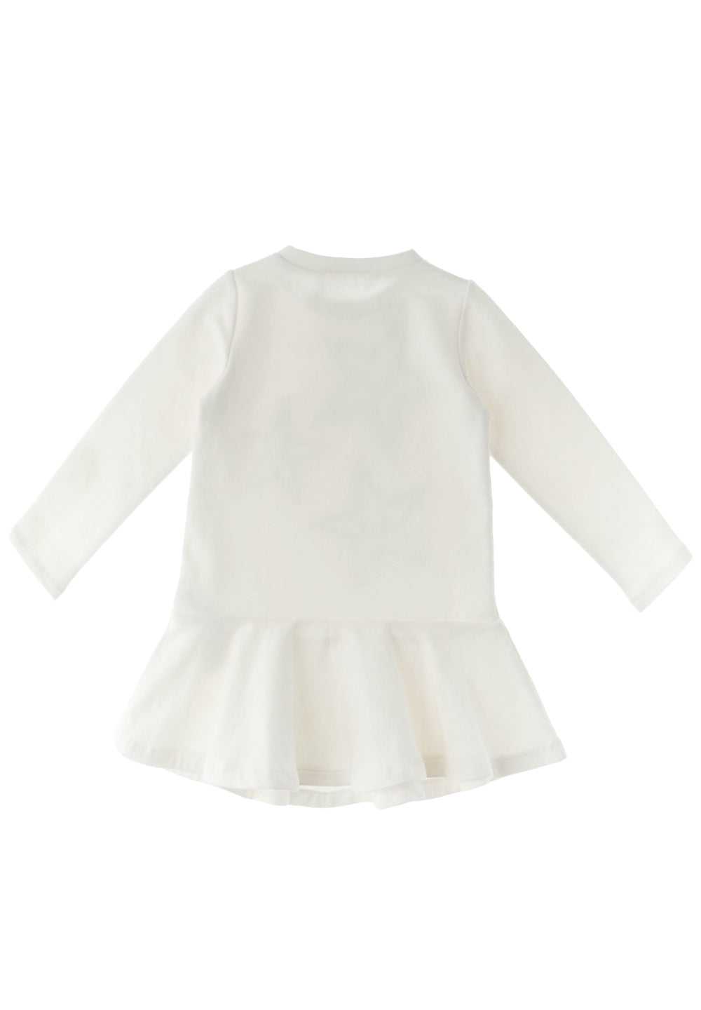 Vestito felpa bianco per bambina