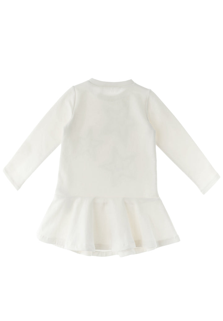 Vestito felpa bianco per bambina