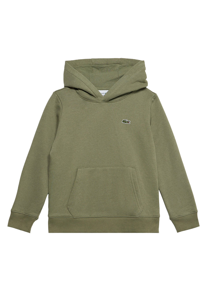 Felpa cappuccio verde per bambino