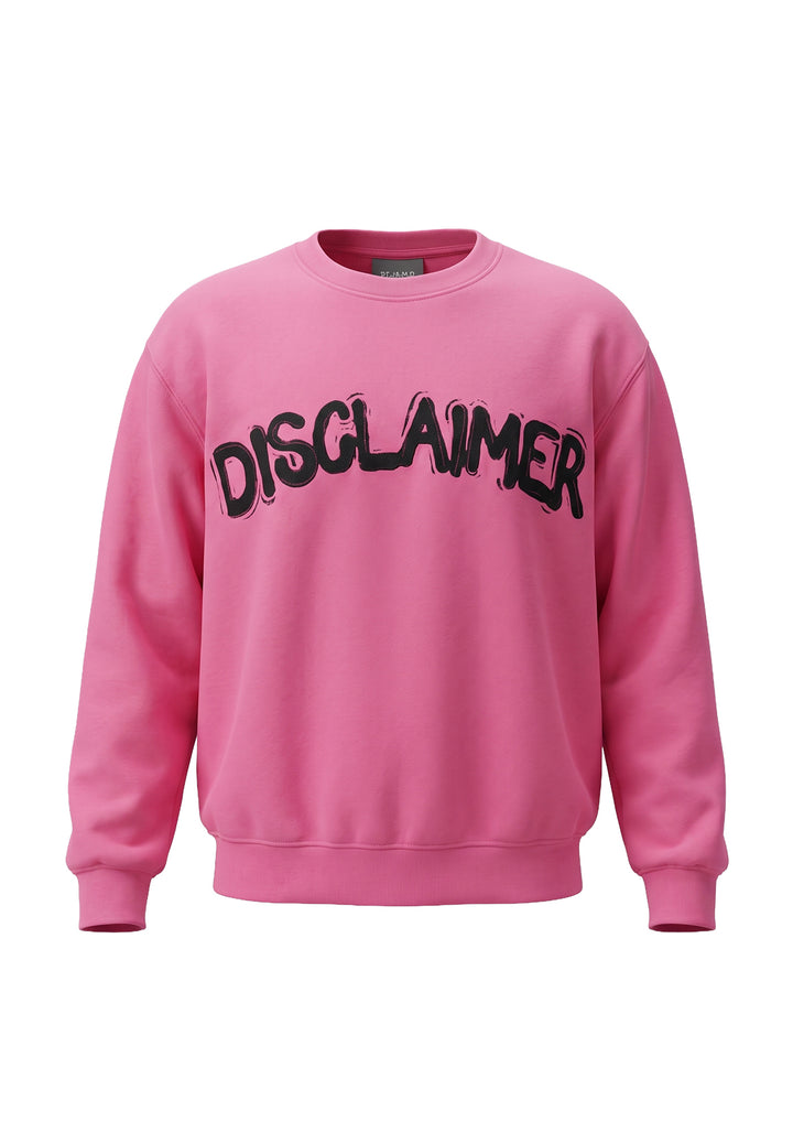 Felpa girocollo fuxia per bambina