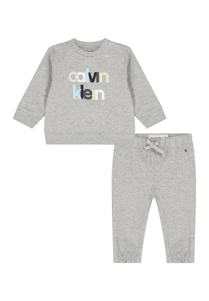 Completo felpa grigio per neonato