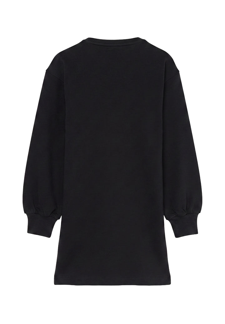 Vestito felpa nero per bambina