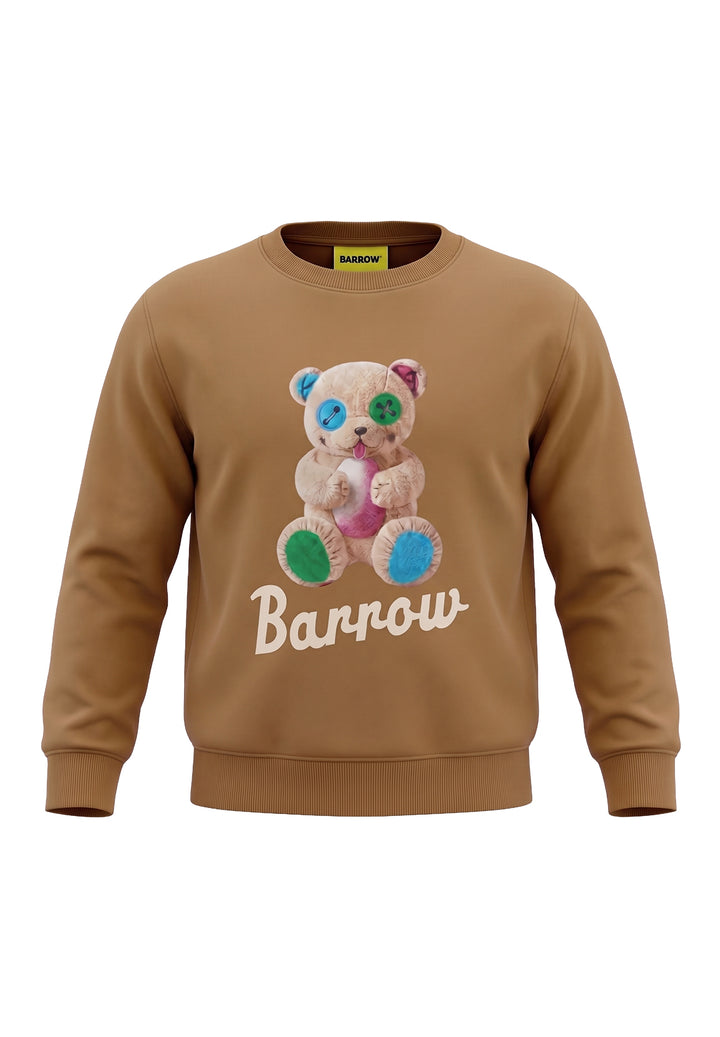 Felpa girocollo marrone unisex