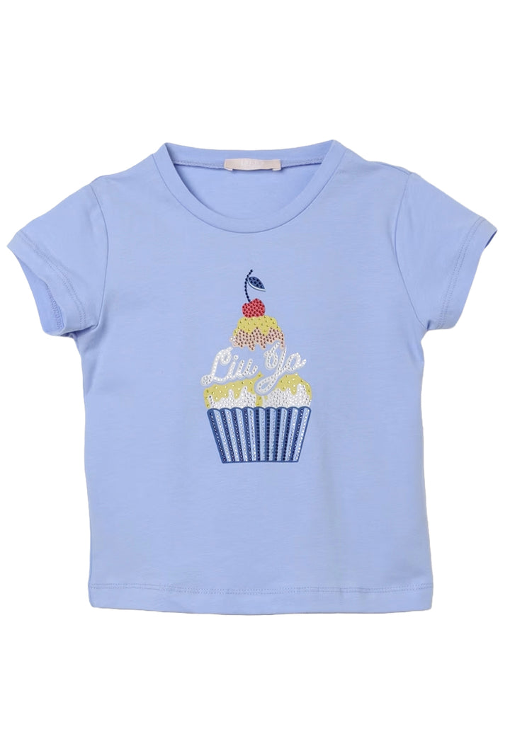 T-shirt blu per neonata