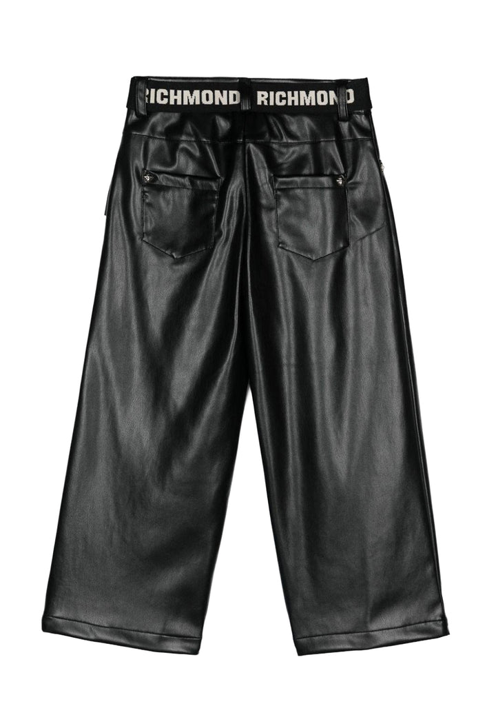 Pantalone ecopelle nero per bambina