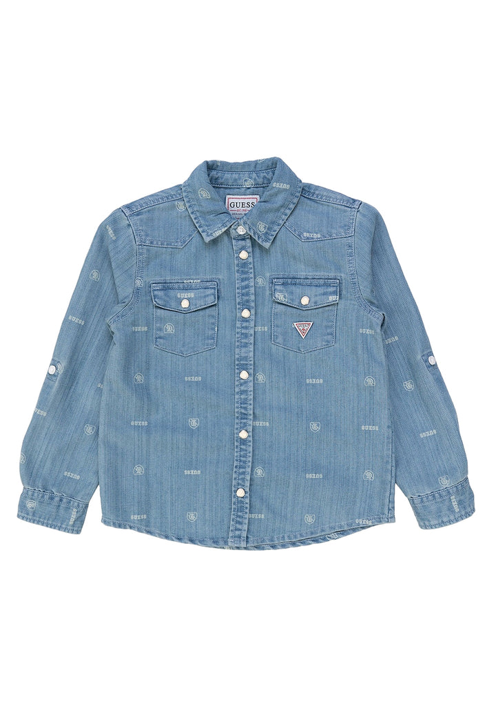 Camicia denim blu per neonato