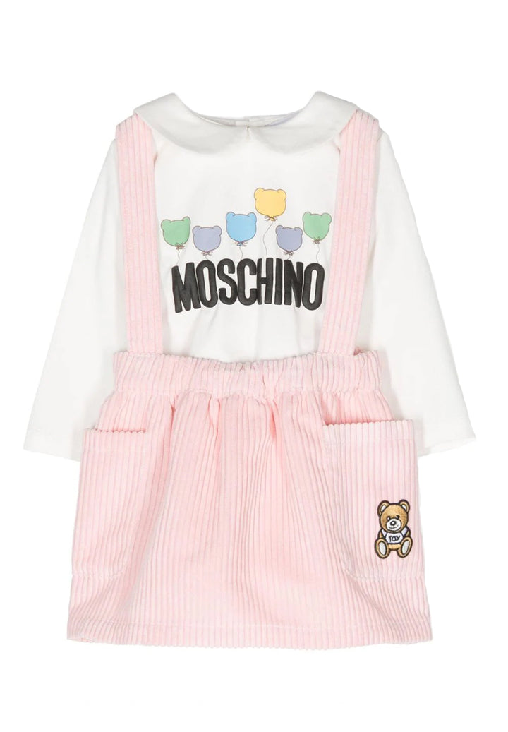 Weiß-rosa Outfit für Baby-Mädchen