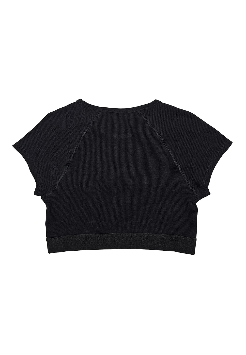 T-shirt croptop nera per bambina