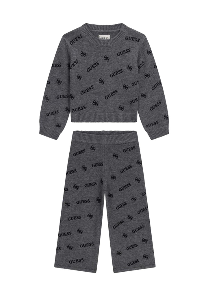 Completo in maglia grigio per bambina