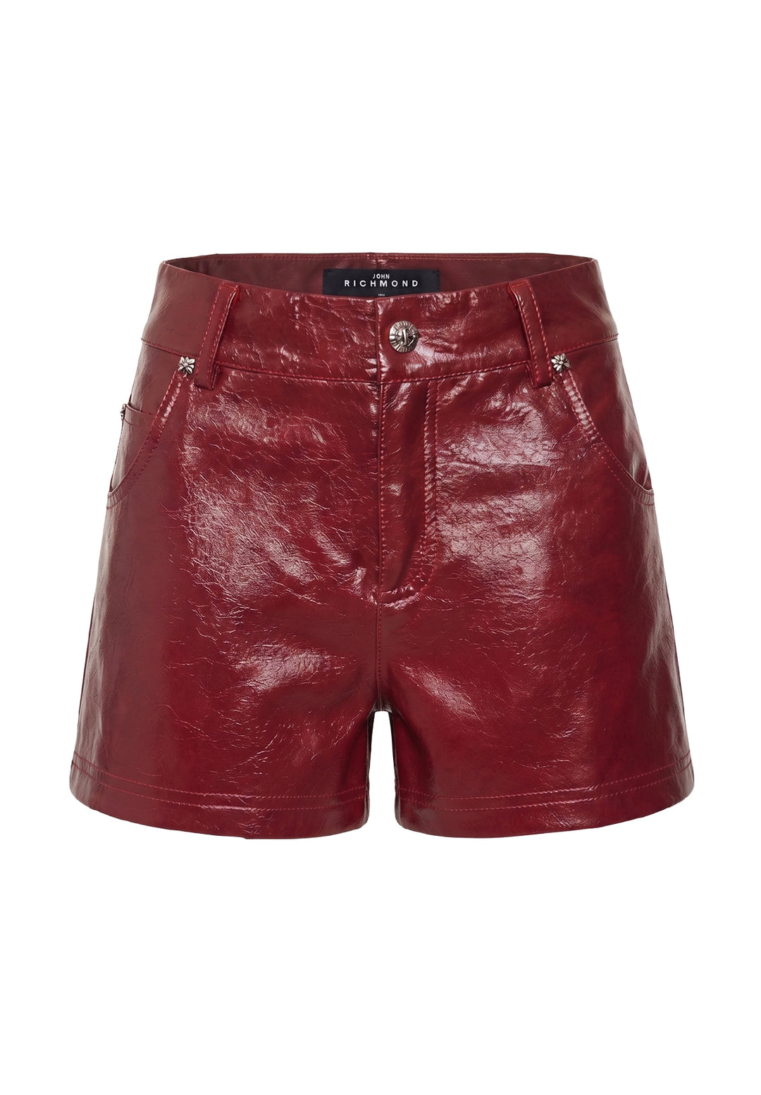 Short ecopelle bordeaux per bambina