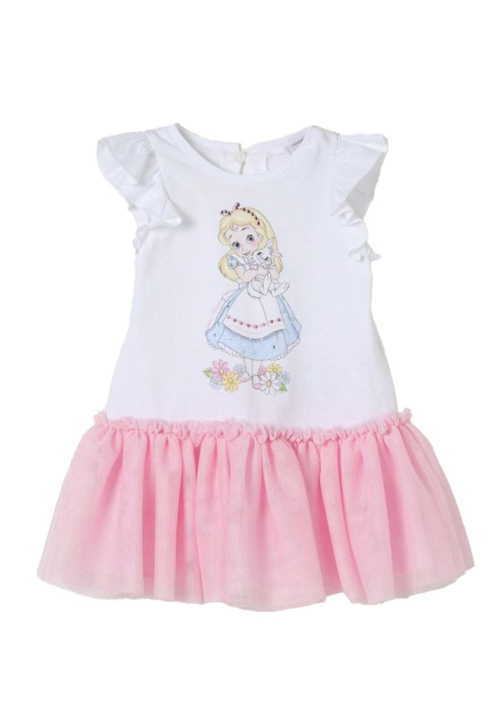 Vestito bianco-rosa per neonata