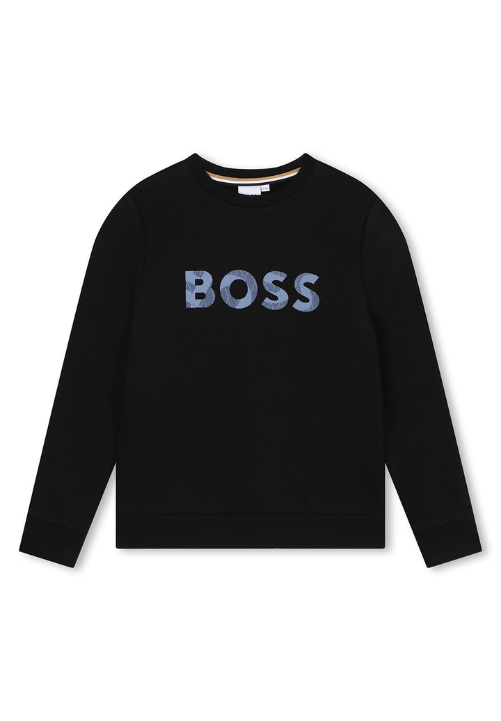 Black crewneck sweatshirt for boy