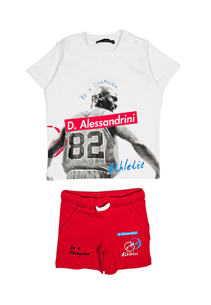 Completo bianco-rosso per bambino - Primamoda kids