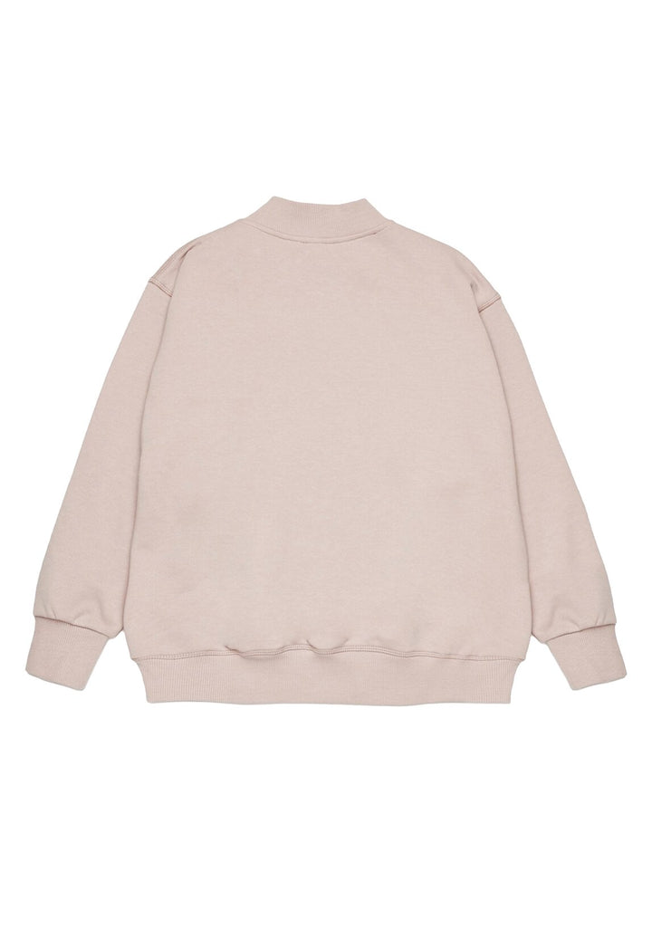 Felpa girocollo rosa per bambina