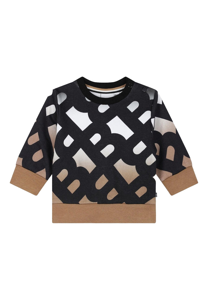 Black crewneck sweatshirt for boy