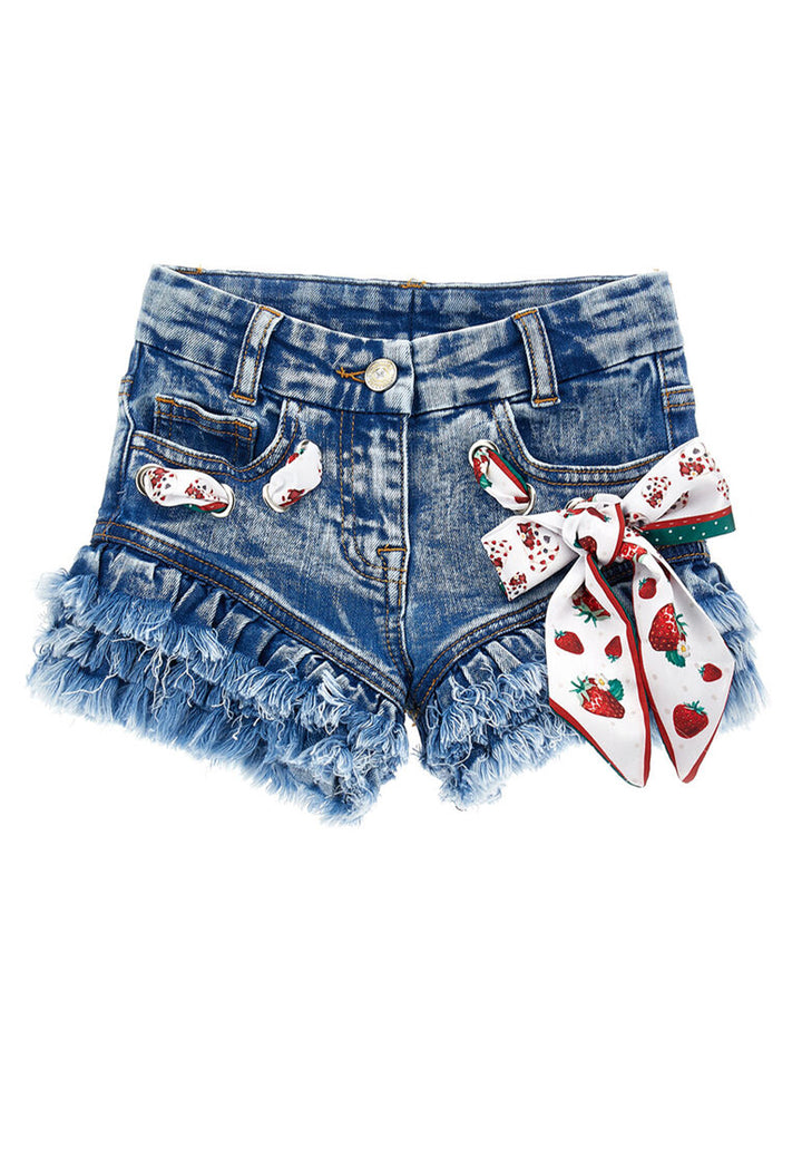 Shorts blu denim per bambina