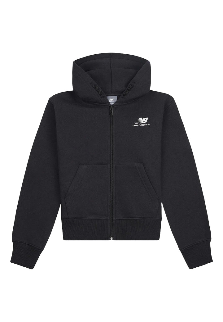 Felpa zip nera per bambina
