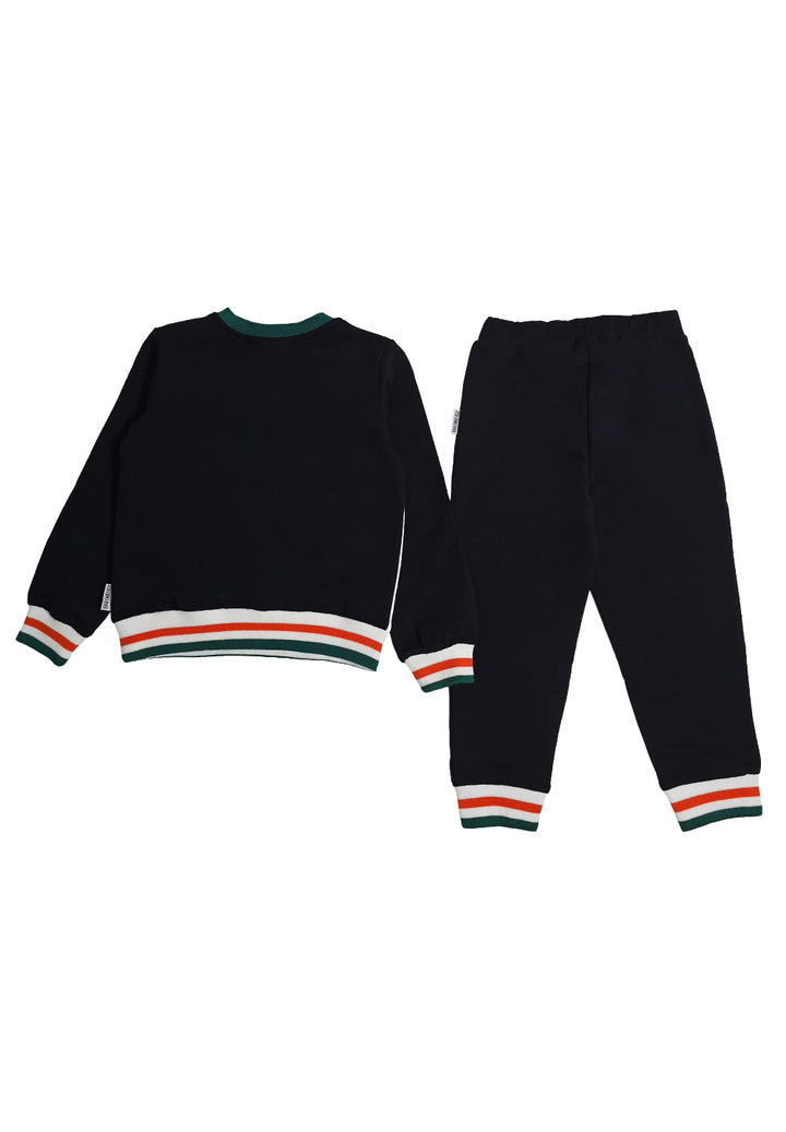 Completo felpa bianco-nero per neonato
