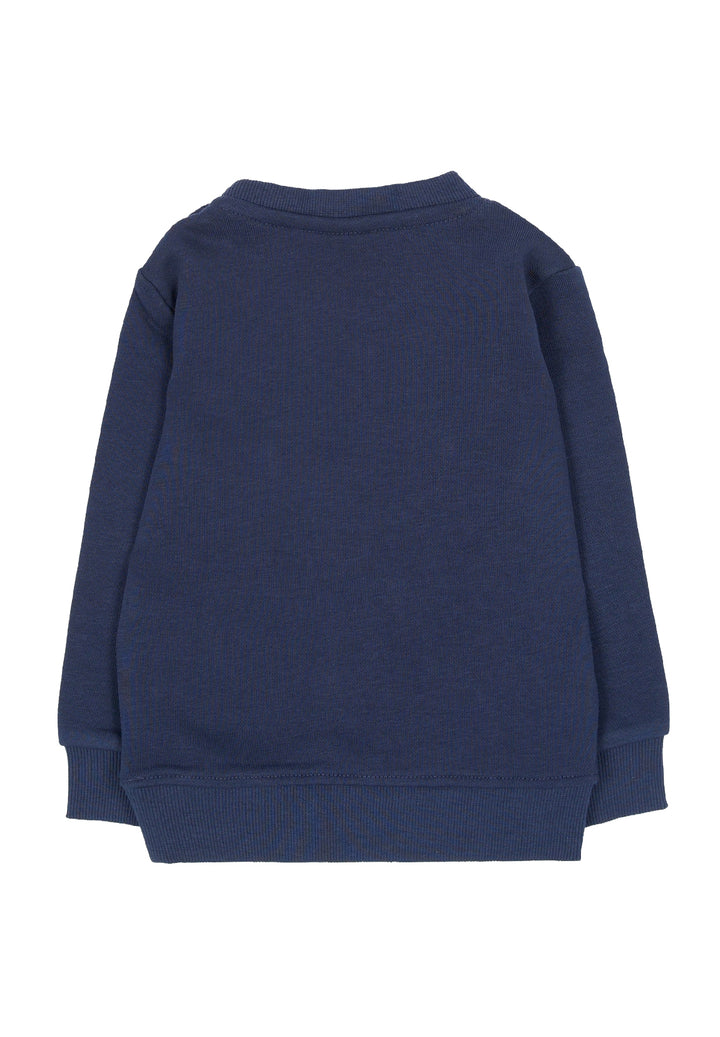 Felpa girocollo blu navy per neonato