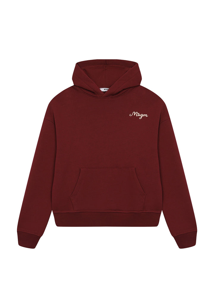 Felpa cappuccio bordeaux per bambino