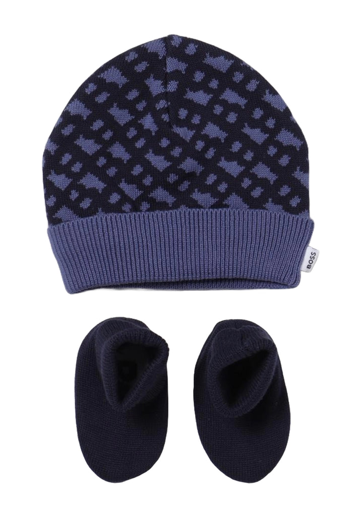 Set cappello + calzini blu per neonato