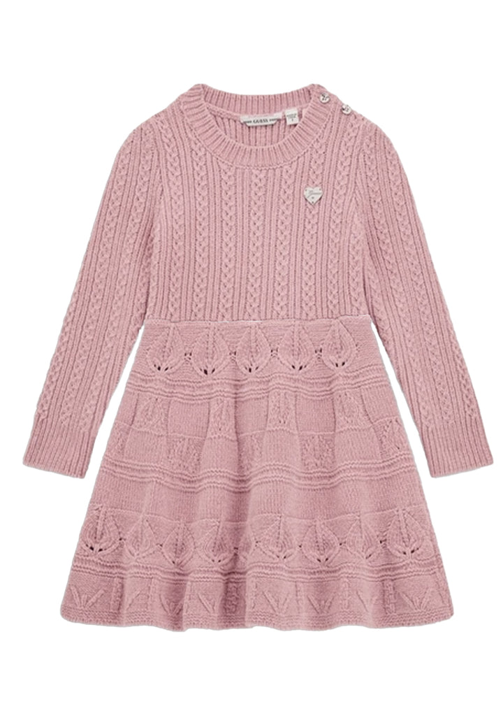 Vestito in maglia rosa per bambina